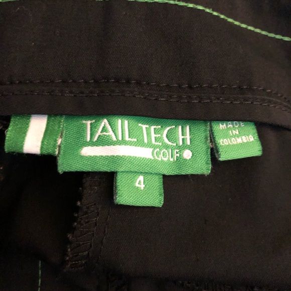 TAIL TECH Performance Zippered Pockets Golf Active Wear Black Pants Sz 4 - Picture 8 of 9